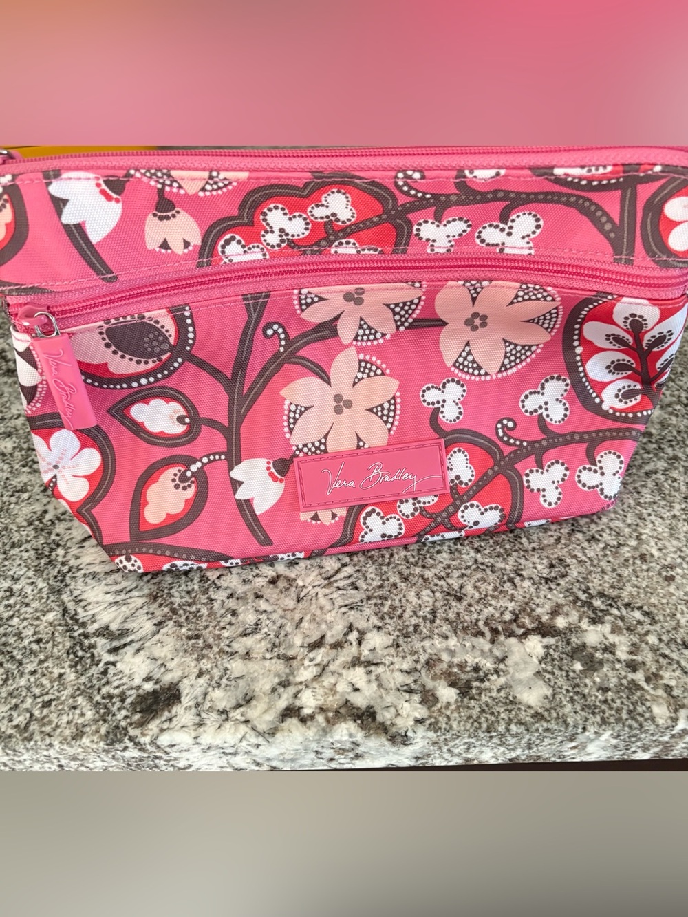 Vera Bradley double zip cosmetic bag